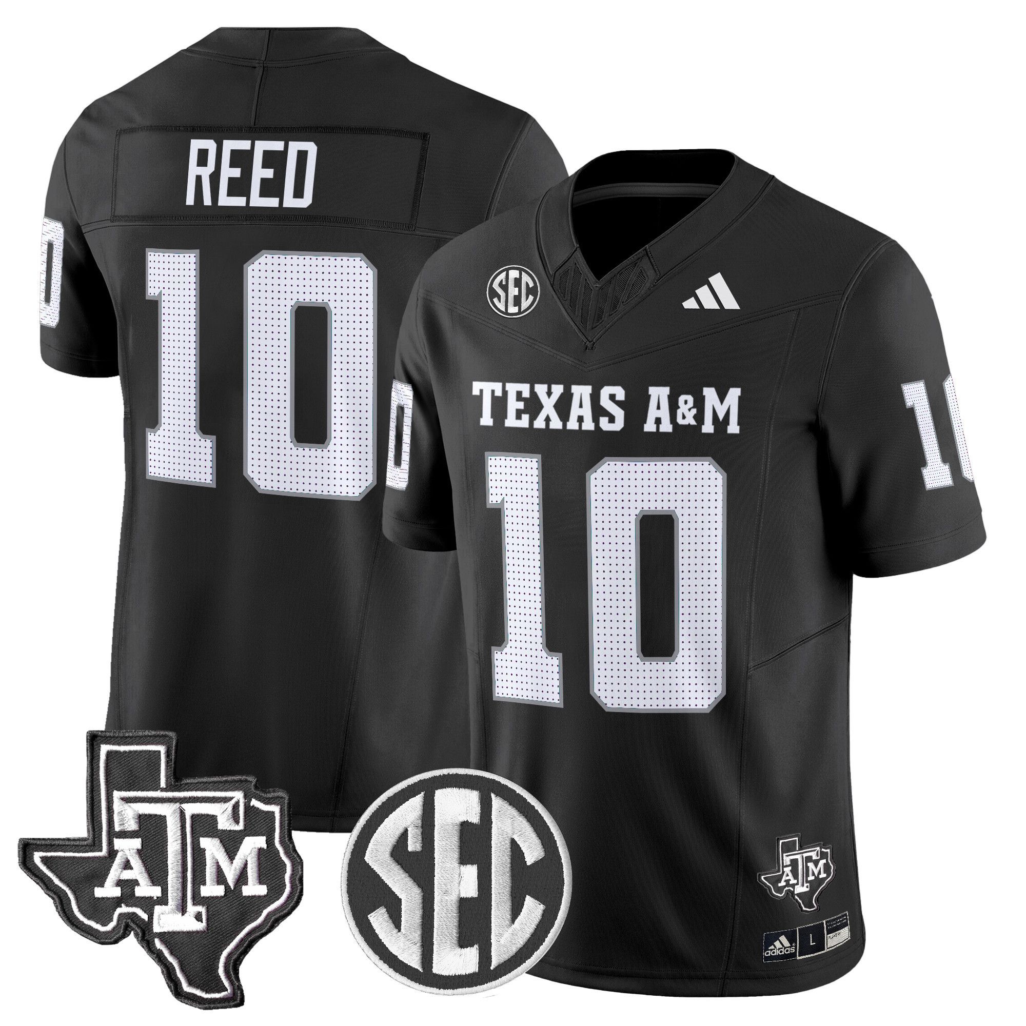 Men Texas A&M Aggies #10 Reed Black 2024 Vapor Limited NCAA Jersey style 1